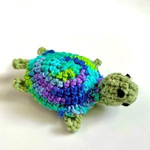Hand Crafted Turtle Toy Crochet Amigurumi Colorful Stuffed Children’s Toy